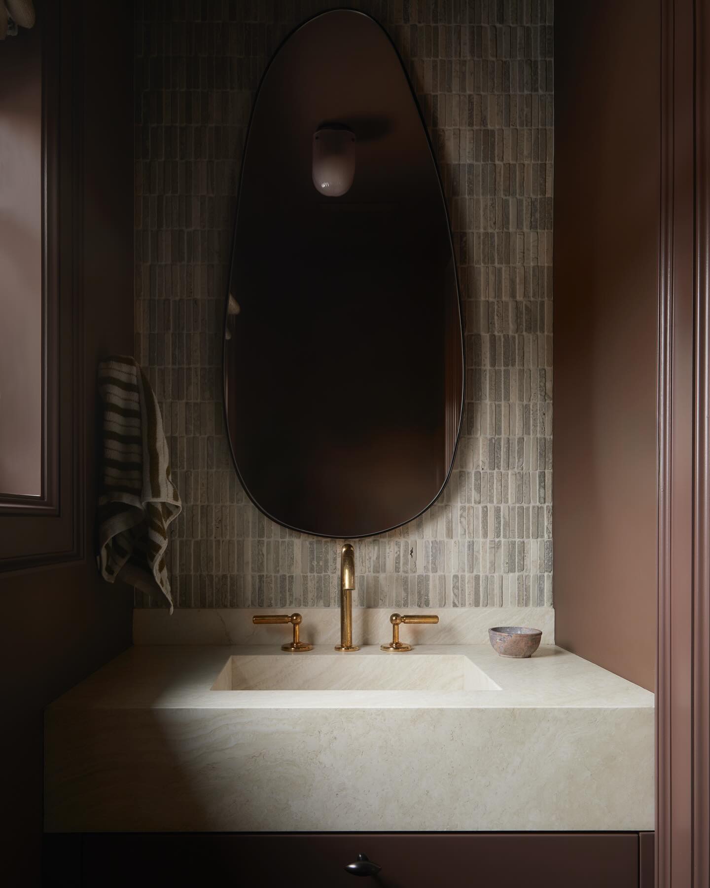 Navone Blackened Brass Wall Mirror 20''x44''