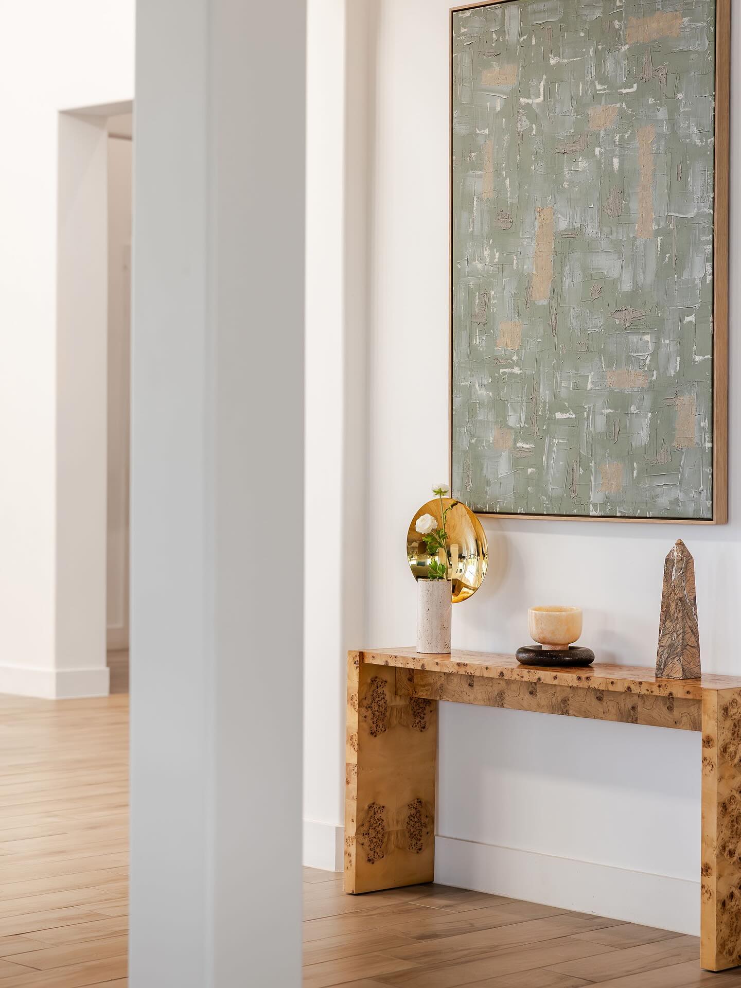 Niche 54" Black Burl Wood Console Table