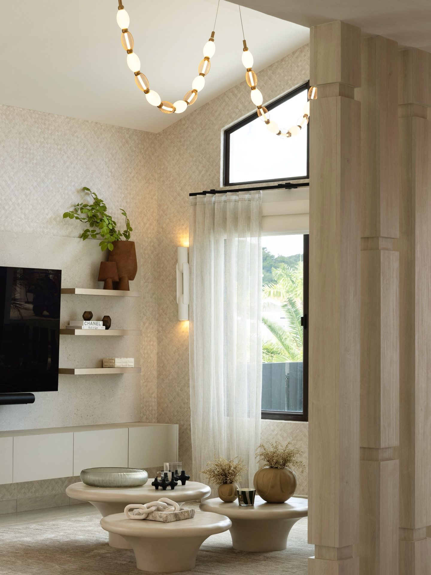 Pompeo 32" Round Ivory Cast Resin Indoor/Outdoor Coffee Table Small - image 11 of 15