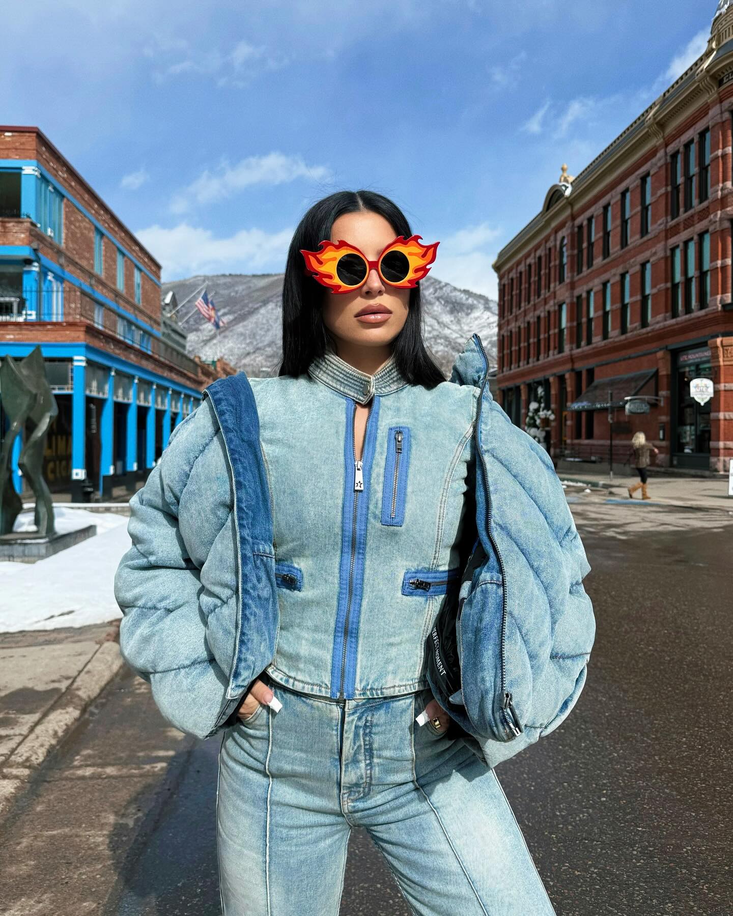 Denim Puffer Jacket | Perfect Moment