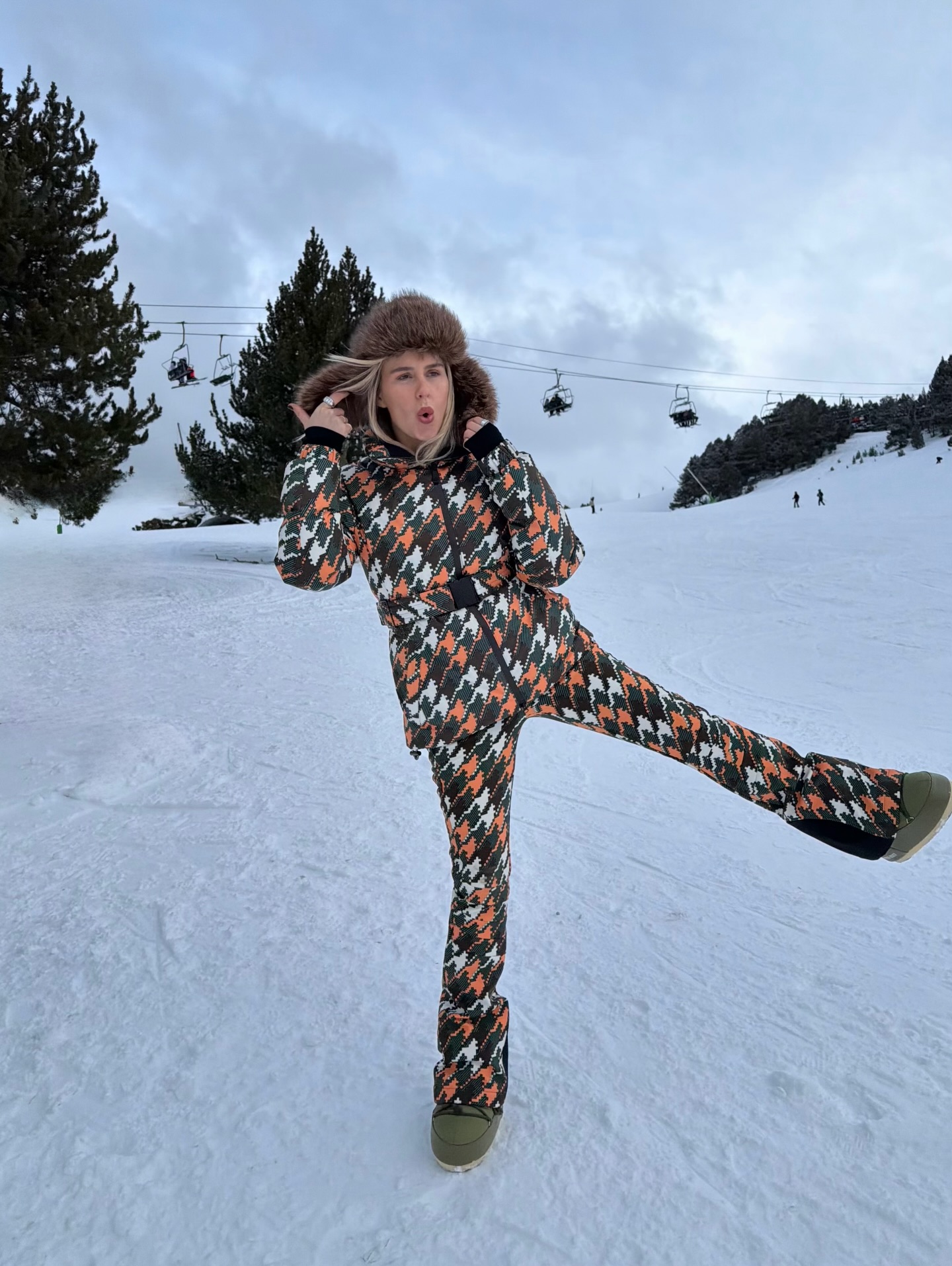 Houndstooth Candice Down Parka Jacket | Perfect Moment