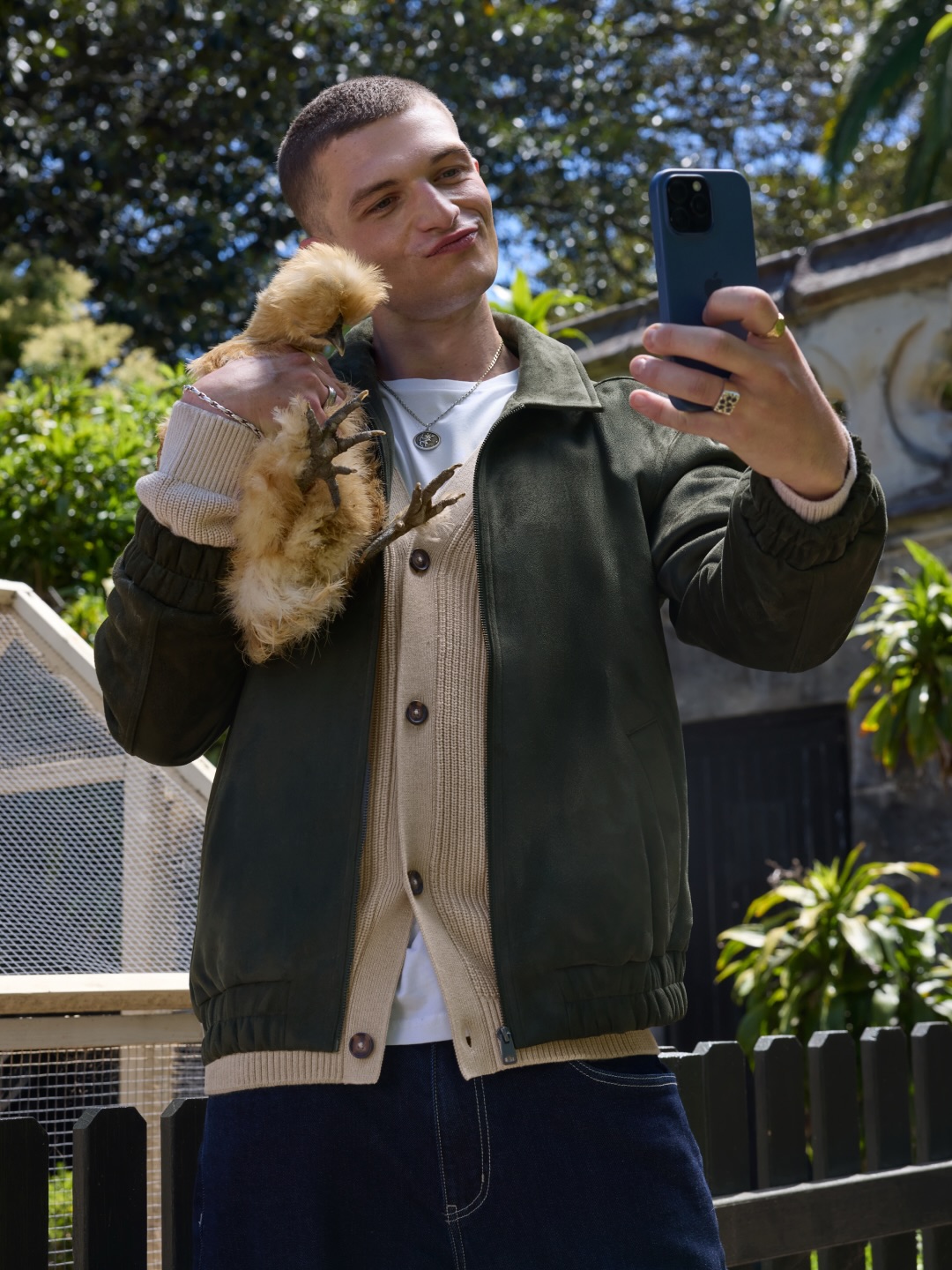 Layer up, level up. The Stratton Suede Jacket + Noah Cardigan combo will have you saying yes to side quests again 🐓