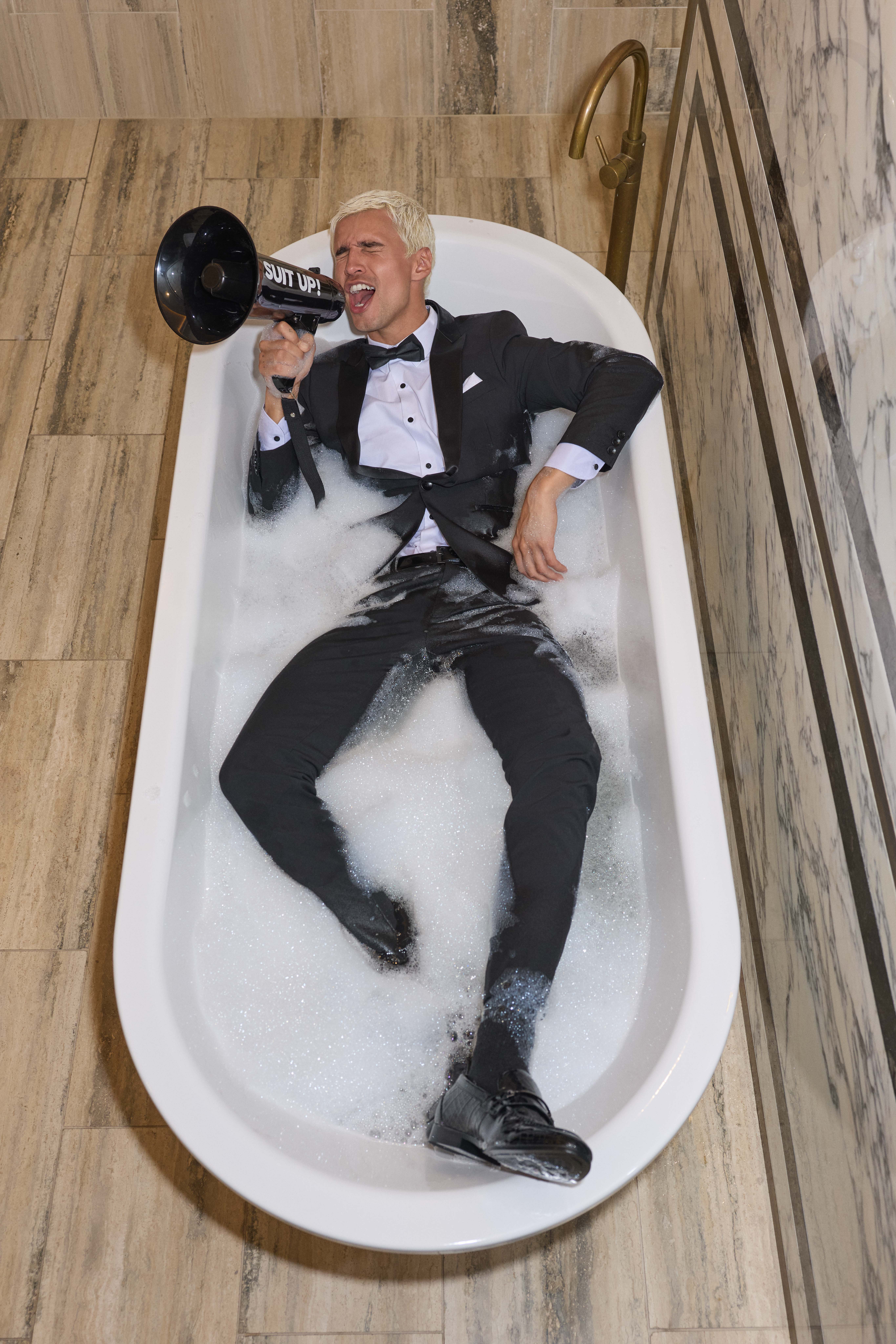Seville Slim Tuxedo Wool Blend Suit