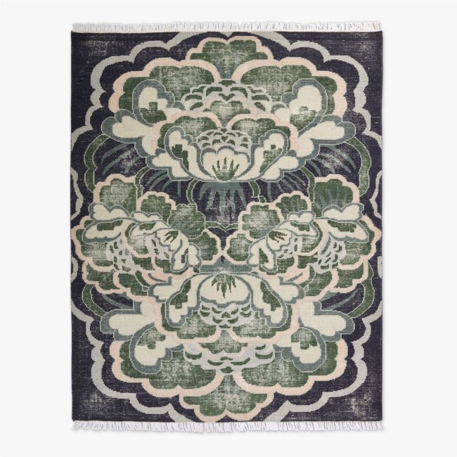 Allure Hand-Knotted Green Floral Wool Area Rug 9'x12' + Reviews