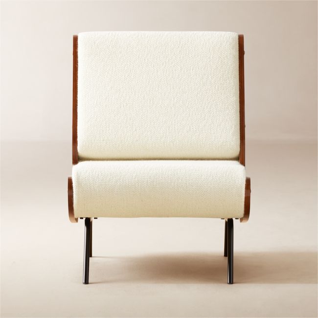 Meda Ivory Wool Armless Lounge Chair by Gianfranco Frattini | CB2