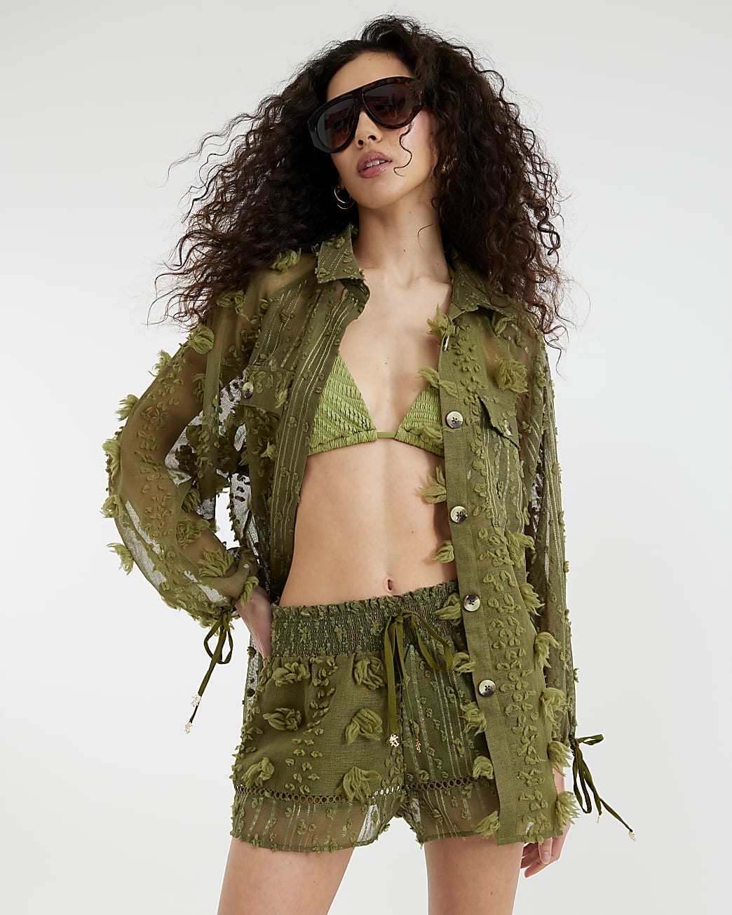 leinwande　Nature Camo Sheer Top / Khaki leinwande Nature Camo Sheer Top / Khaki