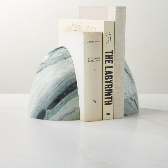 Ice Modern Green Marble Bookend + Reviews | CB2 Canada