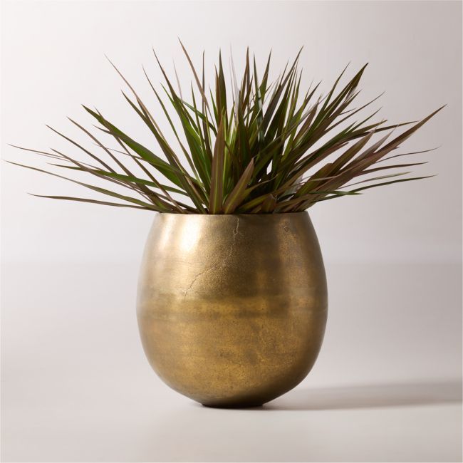 Rough Cast Black Aluminum Indoor Planter Small + Reviews | CB2 Canada